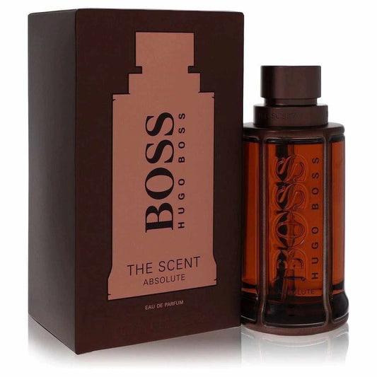 Boss the Scent Absolute Eau De Parfum 3.3 oz bottle with packaging, for men.
